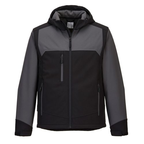 Portwest KX362 Ripstop vízálló kapucnis softshell munkavédelmi kabát(3L) - Fekete/Szürke 