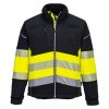 Portwest PW375 Hi-Vis jól láthatósági munkavédelmi softshell kabát - Fekete/Narancs