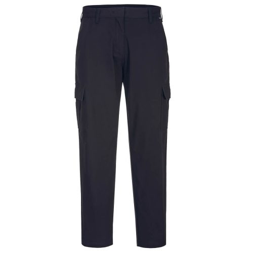 Portwest S233 Stretch Slim Fit Cargo pamut női munkásnadrág - fekete