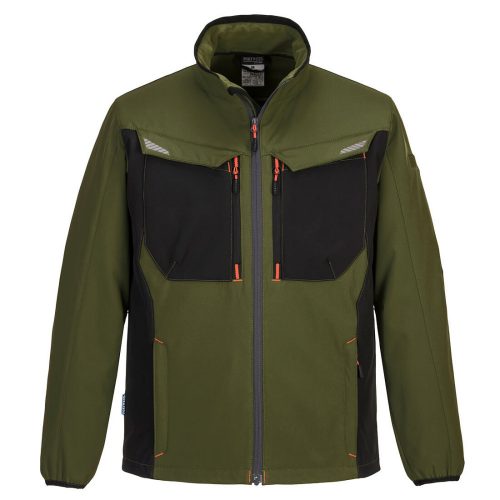 Portwest T750 Softshell vízálló munkavédelmi kabát - Olívazöld