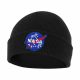 Nasa Insignia hímzett beanie kötött sapka - fekete