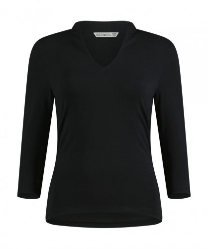 Regular Fit Mandarin Collar Top 3/4 Sleeve