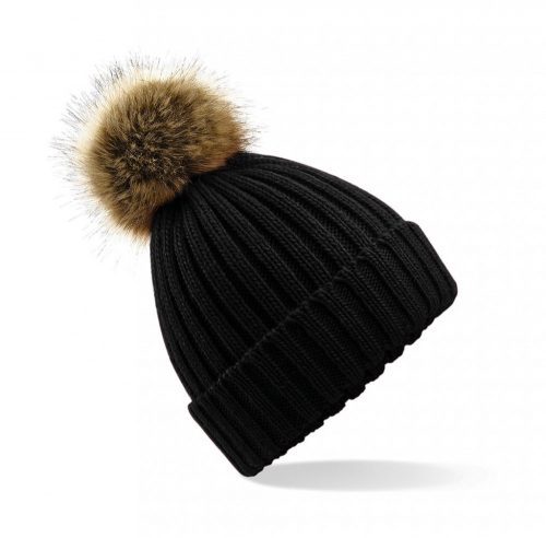 Fur Pop Pom Chunky Beanie