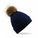 Fur Pop Pom Chunky Beanie