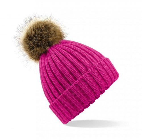 Fur Pop Pom Chunky Beanie