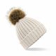 Fur Pop Pom Chunky Beanie