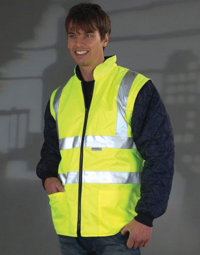 Fluo Quilted Jacket with Zip-Off Sleeves