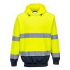 Portwest B316 Hi-Vis kéttónusú kapucnis vasúti jól láthatósági munkavédelmi pulóver - Narancs/Navy  