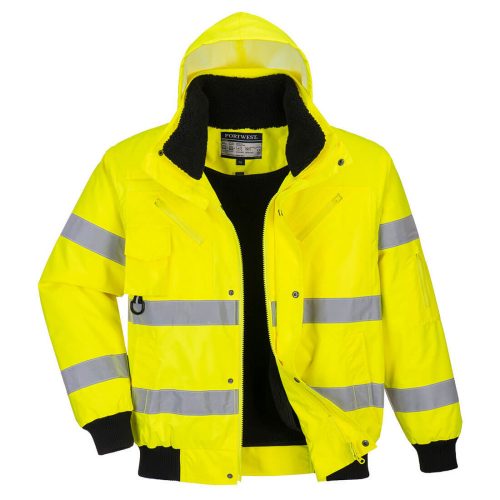 Portwest C467 Hi-Vis 3in1 vízálló jól láthatósági munkavédelmi bomber dzseki - Sárga