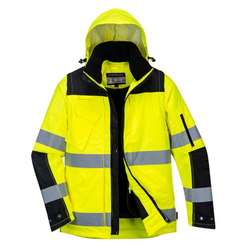 Portwest C469 Winter Pro Hi-Vis 3in1 vízálló jól láthatósági munkavédelmi télikabát - Sárga/Fekete