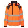 Portwest CD860 Eco Hi-Vis vízálló jól láthatósági munkavédelmi esőkabát - Narancs/Fekete