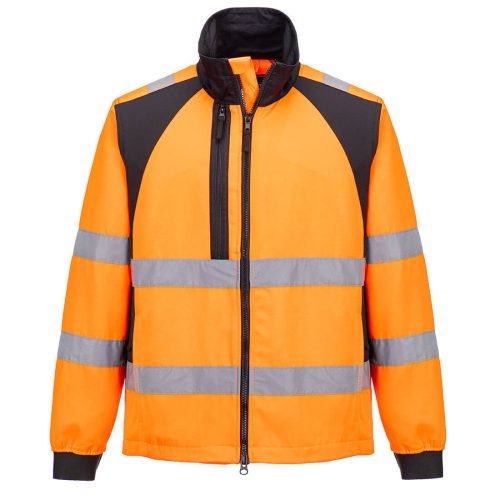 Portwest CD861 Hi-Vis Eco vízálló jól láthatósági munkavédelmi kabát - Narancs/Fekete