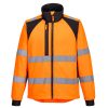 Portwest CD875 Eco Hi-Vis vízálló jól láthatósági munkavédelmi softshell kabát - Narancs/Fekete