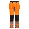 Portwest CD889 Hi-Vis sztreccs jól láthatósági lengőzsebes munkásnadrág - Narancs/Fekete