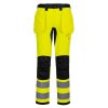 Portwest CD889 Hi-Vis sztreccs jól láthatósági lengőzsebes munkásnadrág - Narancs/Fekete