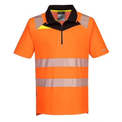 Portwest DX412 Hi-Vis jól láthatósági munkavédelmi póló - Narancs/Fekete