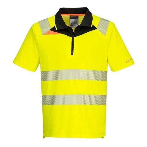 Portwest DX412 Hi-Vis jól láthatósági munkavédelmi póló - Sárga/Fekete