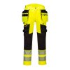 Portwest DX442 Hi-Vis sztreccs jól láthatósági lengőzsebes munkásnadrág - Narancs/Fekete