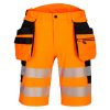 Portwest DX446 Hi-Vis Holster jól láthatósági lengőzsebes munkavédelmi rövidnadrág - Narancs/ Fekete