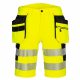 Portwest DX446 Hi-Vis Holster jól láthatósági lengőzsebes munkavédelmi rövidnadrág - Sárga/Fekete