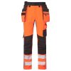 Portwest DX454 Hi-Vis sztreccs jól láthatósági lengőzsebes munkásnadrág - Narancs/Fekete