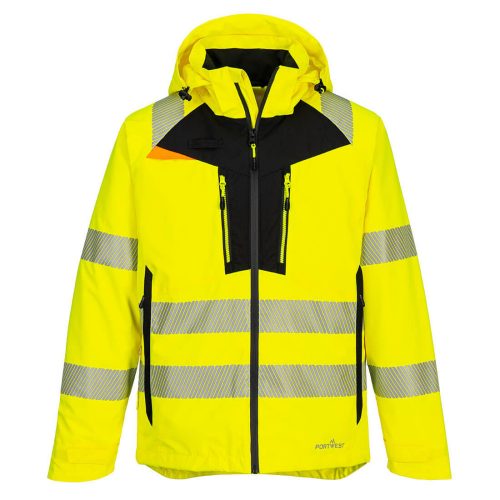 Portwest DX462 Hi-Vis vízálló jól láthatósági munkavédelmi esőkabát - Sárga