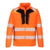 Portwest DX473 Hi-Vis Hybrid Baffle jól láthatósági munkavédelmi kabát - Narancs/Fekete