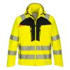 Portwest DX475 Hi-Vis vízálló jól láthatósági munkavédelmi softshell kabát - Narancs/ Fekete