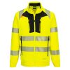 Portwest DX477 Hi-Vis cipzáras sztreccs vasúti jól láthatósági munkavédelmi pulóver - Narancs/Fekete 