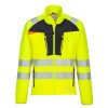 Portwest DX481 Hi-Vis cipzáros sztreccs vasúti jól láthatósági munkavédelmi pulóver - Narancs/Fekete