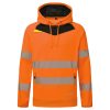 Portwest DX483 Hi-Vis kapucnis sztreccs jól láthatósági munkavédelmi pulóver - Narancs/Fekete