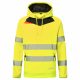 Portwest DX483 Hi-Vis kapucnis sztreccs jól láthatósági munkavédelmi pulóver - Sárga/Fekete