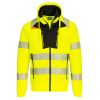 Portwest DX484 Hi-Vis kapucnis cipzáros sztreccs vasúti jól láthatósági munkavédelmi pulóver - Narancs/Fekete