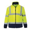 Portwest F301 Hi-Vis kontrasztos cipzáros polár jól láthatósági munkavédelmi pulóver - Narancs/Navy