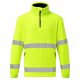 Portwest F302 Hi-Vis félcipzáros polár jól láthatósági munkavédelmi pulóver - Sárga