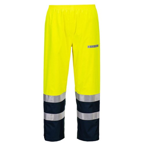 Portwest FR410 Bizflame Rain Hi-Vis Light Arc lángálló antisztatikus jól láthatósági munkavédelmi nadrág- Sárga/ Navy