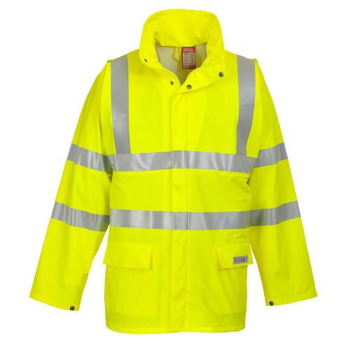 Portwest FR41 Sealtex Flame Hi-Vis lángálló antisztatikus jól láthatósági munkavédelmi esőkabát - Sárga