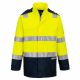 Portwest FR605 Bizflame Rain Hi-Vis Light Arc lángálló antisztatikus jól láthatósági munkavédelmi kabát - Sárga/ Navy