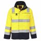 Portwest FR61 Hi-Vis Multi Norm pamut lángálló antisztatikus jól láthatósági munkavédelmi kabát - Sárga/Navy 