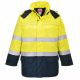 Portwest FR79 Bizflame Rain Hi-Vis Arc pamut lángálló antisztatikus jól láthatósági munkavédelmi kabát - Sárga/ Navy