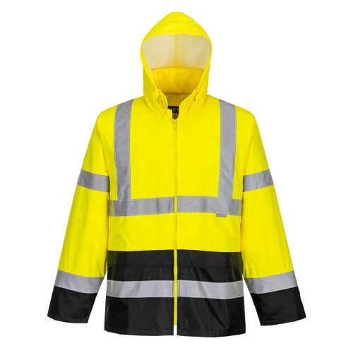 Portwest H443 Hi-Vis Classic vízálló jól láthatósági munkavédelmi esőkabát - Sárga/Fekete