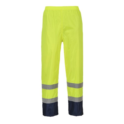 Portwest H444 Hi-Vis Classic Contrast jól láthatósági esőnadrág - Sárga/Navy