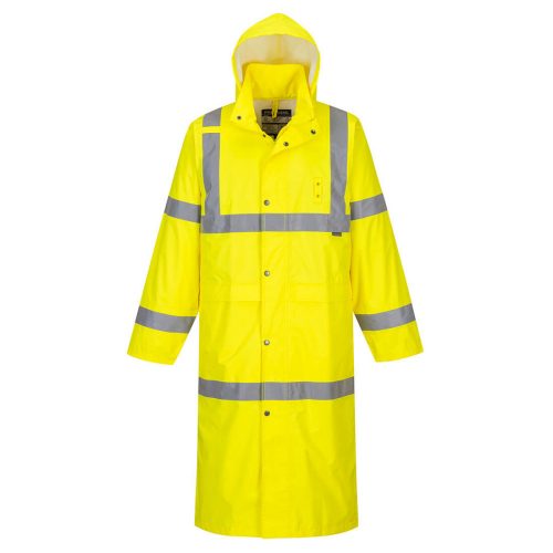 Portwest H445 Hi-Vis vízálló jól láthatósági munkavédelmi esőköpeny (122cm) - Sárga