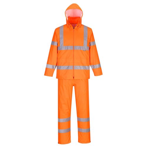 Portwest H448 Hi-Vis Packaway vízálló jól láthatósági munkavédelmi esőruha - Narancs