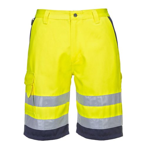 Portwest L043 Hi-Vis jól láthatósági rövidnadrág - Sárga/Navy