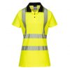 Portwest LW72 Hi-Vis női vasúti jól láthatósági munkavédelmi pólóing - Narancs/Fekete