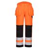 Portwest PW242 Hi-Vis Holster jól láthatósági lengőzsebes munkásnadrág - Narancs-Fekete