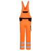Portwest PW244 Hi-Vis jól láthatósági munkavédelmi kantáros nadrág - Narancs-Fekete