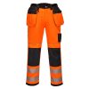 Portwest PW306 Hi-Vis Holster női szteccs jól láthatósági lengőzsebes munkavédelmi nadrág - Narancs/Fekete