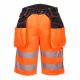 Portwest PW343 Hi-Vis Holster fényvisszaverős lengőzsebes munkavédelmi rövidnadrág - Narancs/Fekete